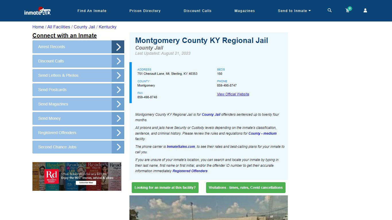 Montgomery County KY Regional Jail - Inmate Locator - Mt. Sterling, KY